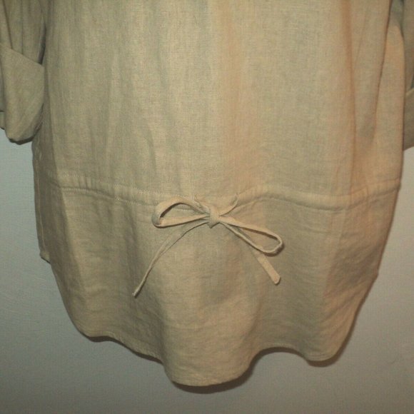 NEW Boston Proper OVERSIZED XS Top Tan Tab Sleeves - Picture 3 of 7